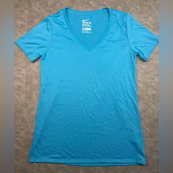 Nike Tops - Nike Women's Dri-Fit Court Short Sleeve Tennis T-Shirt, Blue MEDIUM M